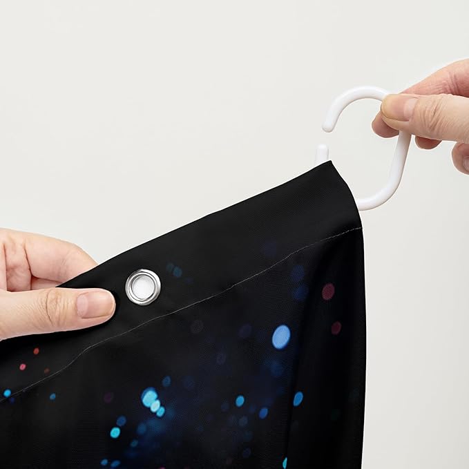 AILONEN Colorful Rose Shower Curtain for Bathroom Decor,Butterfly Galaxy Rose Flower Bath Curtain for Girls Women,Modern Romantic Curtain Waterproof with 12 Plastic Hooks, 48" W*72" H