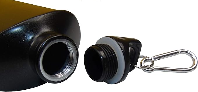 Military Canteen Water Bottle Aluminum - for Travel Camping Hiking Outdoor Recreation, with Hook Portable BPA Free, 18oz Black