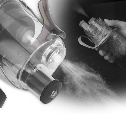 Vbestlife Mist Spray Water Bottle 600ml Portable Sport Water Bottle Anti Leak Drinking Cup with Mist Hydration (Black)