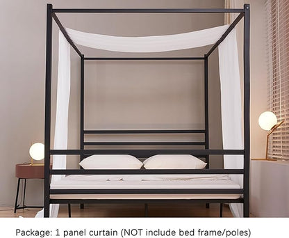 Akiky Linen Canopy Bed Curtains for Kid House Bed Montessori Canopy for Nursery Bed Canopy for Kids Child Toddler Adult Room Decoration(Twin,White)