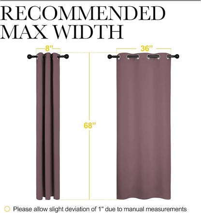 NICETOWN Dry Rose Room Darkening Curtains for Kitchen, Set of 2, 42 inches Wide by 68 inches Long, Window Treatment Thermal Insulated Solid Grommet Room Darkening Curtains/Drapes for Bedroom