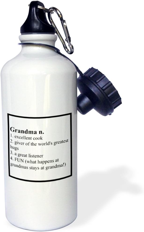 3dRose "Definition of Grandma saying" Sports Water Bottle, 21 oz, White