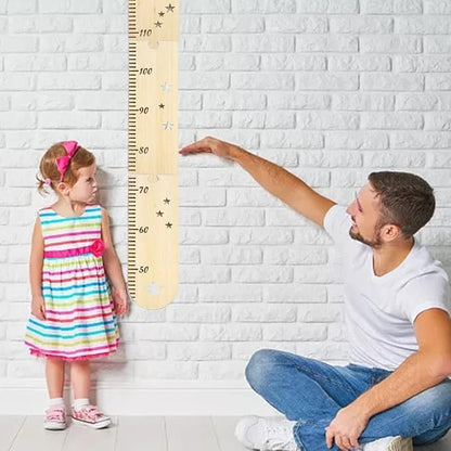 Wooden Wall Growth Chart, Kids Height Wall Chart Natural Schoolhouse Ruler, Kids Measuring Chart for Wall, Kids Nursery Wall Decor & Room Hanging Wall Decor(Wood)