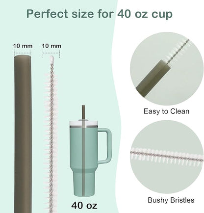 Accessories Set for Stanley 40oz including 6PCS Silicone Spill Proof Stopper 1PCS Straw Cover 1 PCS Siliconce Boot Sleevec 1 PCS Silicone Water Bottle Handle Strap 1PCS Straw & Cleaning Brush