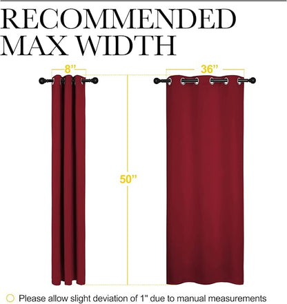 NICETOWN Christmas Short Blackout Curtains for Small Kitchen Window, Thermal Insulated Solid Grommet Blackout Curtains/Drapes for Living Room (1 Pair, 42 by 50 inches, Burgundy Red)