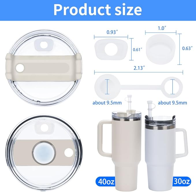 9-Pack Silicone Straw Covers, FARANAP TM Stanley Cup Accessories, Reusable Straw-fitted Beverage lids Compatible with Stanley Cups H2.0 -Dust-Proof Straw Caps for 40/30oz Tumblers and Water Bottles