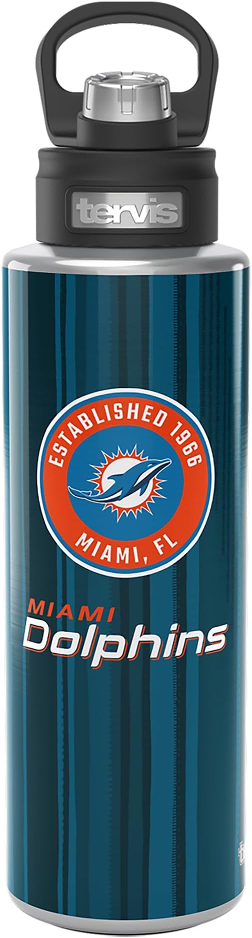 Tervis NFL Miami Dolphins-All in Water, 40oz Wide Mouth Bottle, Stainless Steel