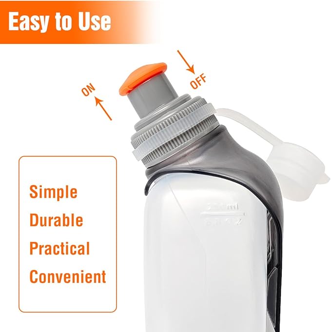 AXEN Water Bottle for Running Hydration Belt, BPA-Free&Leak-Proof Sports Water Bottle for Marathon Walking Hiking Cycling Trail Skiing