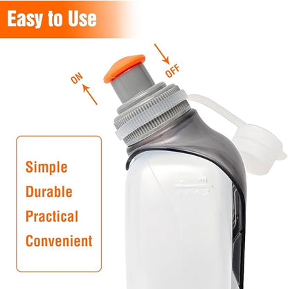 AXEN Water Bottle for Running Hydration Belt, BPA-Free&Leak-Proof Sports Water Bottle for Marathon Walking Hiking Cycling Trail Skiing