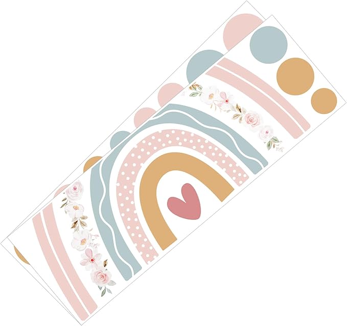 uxcell 19 Pcs (2 Sheet) Polka Dots Wall Sticker, PVC Peel and Stick Rainbow Wall Decal Sticker for Bedroom Classroom, Colorful