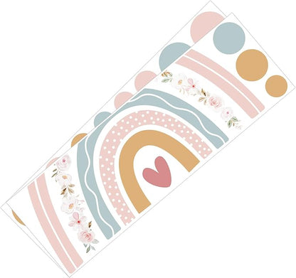 uxcell 19 Pcs (2 Sheet) Polka Dots Wall Sticker, PVC Peel and Stick Rainbow Wall Decal Sticker for Bedroom Classroom, Colorful