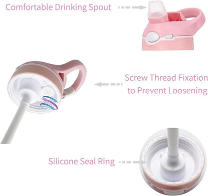 25oz Pink Water Bottle with Clip Handle and Locking Lid, Reusable Travel Tritan Water Bottle with Straw and Sports Plastic Water Bottle - Pink