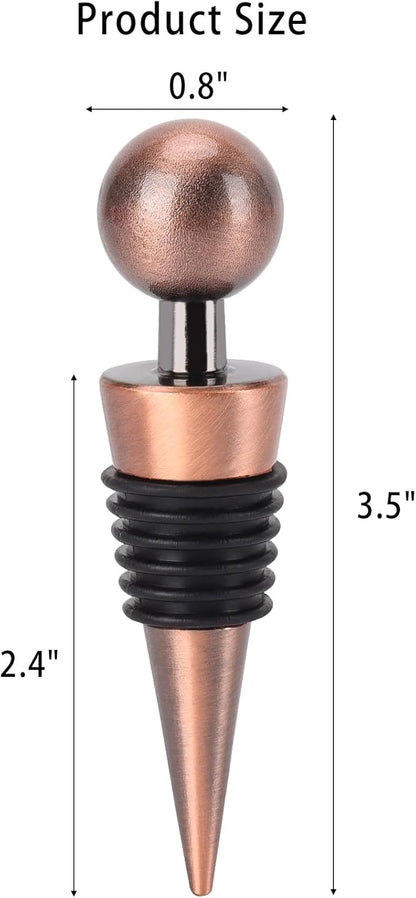 8Pcs Wine Stopper Bottle Stopper Wine Saver, Silicone Reusable Wine Corks, Wine Bottle Stopper for Bar, Camping, Party, Wedding (Bronze)