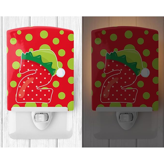 Caroline's Treasures BB8688CNL Christmas Month 2 Ceramic Night Light Compact, UL-Certified, Ideal for Bedroom, Bathroom, Nursery, Hallway, Kitchen, 6x4x3, Multicolor