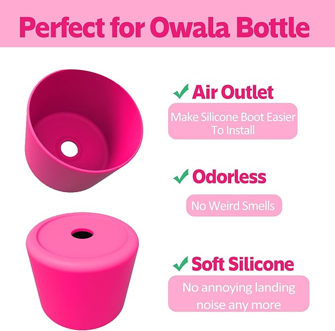 2PCS Silicone Water Bottle Boot for Owala 24oz 32oz 40oz,Anti-Slip Protective Sleeve Bottom Bumper Protector for FreeSip, Twist, and Flip Water Bottles