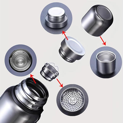 Vacuum Insulated Thermos SUS316 Stainless Steel Outdoor Sports Insulated Cup, Free of Bisphenol A, Maintains Cold and Hot for 24 Hours, Insulated Bottle (500ml/17oz)