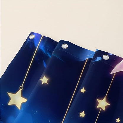 AILONEN Butterfly Shower Curtain for Girls, Fairy Purple Clouds Print Starry Butterfly Bath Curtain,Fantasy Moon Butterfly Decoration Bathroom Waterproof Curtain with 12 Plastic Hooks, 60" W*72" H