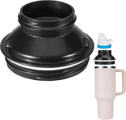 Aobiono Water Bottle Adapter for Stanley 40oz Quencher Tumbler to Cirkul, Lid Cap Converter Accessories, BPA Free Plastic, Food Grade Silicone Gasket Leakproof (Black)