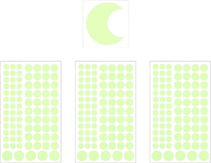 uxcell Glow Dots and Moon, Glow in The Dark Ceiling Stickers, 252 Dots Wall Decals Glowing Decal Decoration for Ceiling and Wall