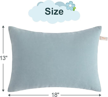 BEDSUM 2 Pack Pillows, 13"x18" Microfiber Pillows for Travel, Pets, Soft and Machine Washable Small Pillows for Neck, Wrist, and Knee Comfort, Sea Green