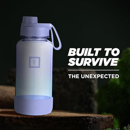 IRON °FLASK Clear Tritan Trekker Water Bottle with Chug Lid - Leak Proof & Lightweight for Gym, Hiking, Sports - Dishwasher Safe, BPA Free Plastic - Cotton Candy, 32 Oz