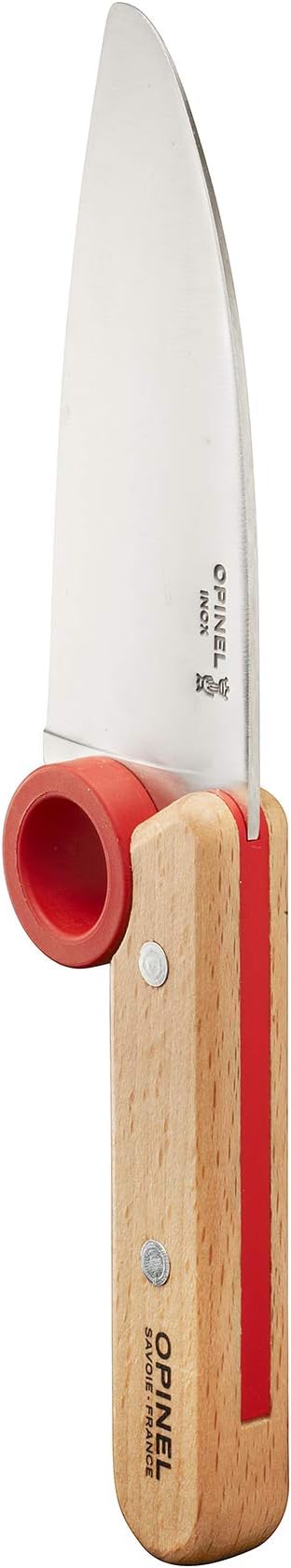 Opinel Le Petit Chef Knife Set, Chef Knife with Rounded Tip, Fingers Guard, For Children, Teaching Food Prep and Kitchen Safety, 2 Piece Set, Made in France