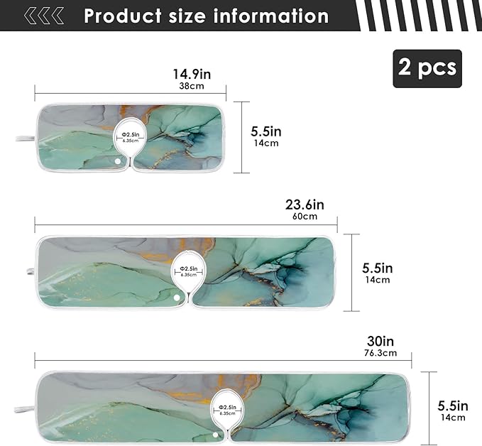 Marble Turquoise Green Faucet Water Catcher Mat 2 Pack Tie Dye Gray Purple Drying Mat Absorbent Bathroom Faucet Handle Drip Catcher Tray Bar RV Kitchen Sink Splash Guard 14x5 Inches