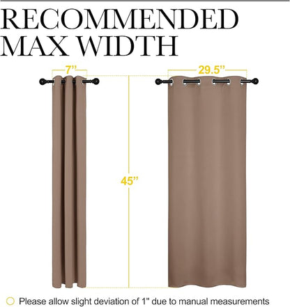 NICETOWN Blackout Window Curtains and Drapes for Kitchen, Window Treatment Thermal Insulated Solid Grommet Blackout Drapery Panels (Set of 2, 34 by 45 inches, Cappuccino)