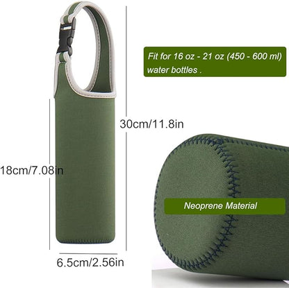 3PCS Water Bottle Carrier with Shoulder Strap 16oz-21oz, Neoprene Sleeve Cup Holder Pouch with Carrying Handle for All Portable Sport Water Bottle -3 Colors