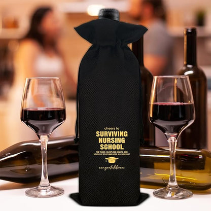 Graduation Wine Bag Nurse Wine Gift Bag Graduation Gift for Nurse Nursing Student RN Nurses Practitioner Nursing School Gifts