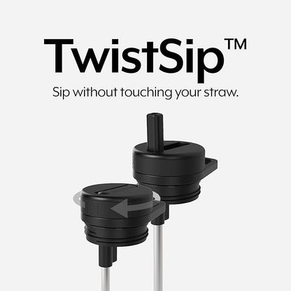 BrüMate Rotera 25 oz Stainless Steel Water Bottle with Touch Free Straw and Carry Handle | 100% Leakproof Insulated Water Bottle | Cup Holder Friendly Base | (Mocha)