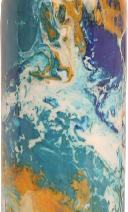 Pure Copper Water Bottle - Handcrafted - Ayurveda health benefits - Large 35 oz - Leak proof - Easy to carry for Sports, Fitness, Yoga, School - Royal Mosaic 3D Vintage Colorful Enamel