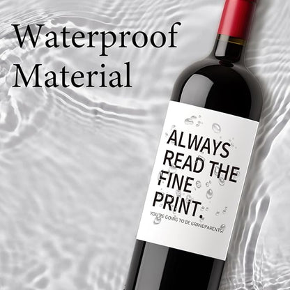 8 Pcs Grandparents Wine Labels, Baby Announcement Pregnancy Gifts for Grandparents Wine Bottle Stickers, New Grandparent Gifts, Pairs Well with Wedding Planning Wine Bottle Labels