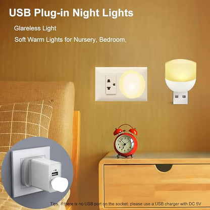 Night Light, Warm White, Mini LED Lights for Nursery, Bedroom, Kitchen, Stairs, Hallway, Light 3-Pack