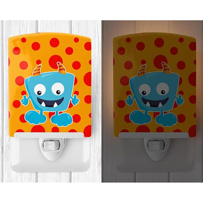 Caroline's Treasures BB7004CNL Little Monster Aquadevil Ceramic Night Light Compact, UL-Certified, Ideal for Bedroom, Bathroom, Nursery, Hallway, Kitchen, 6x4x3, Multicolor