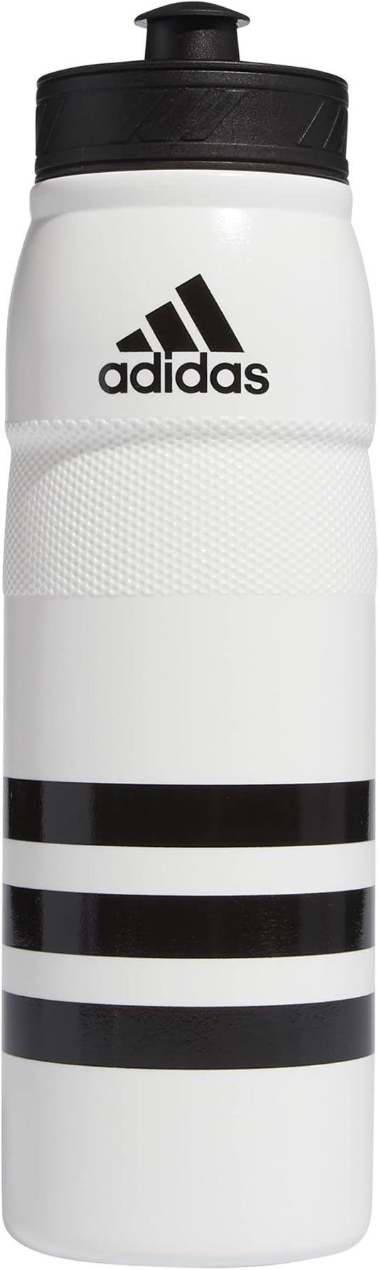 adidas 750 ML (28 oz) Stadium Refillable Plastic Sport Water Bottle, White/Black, One Size