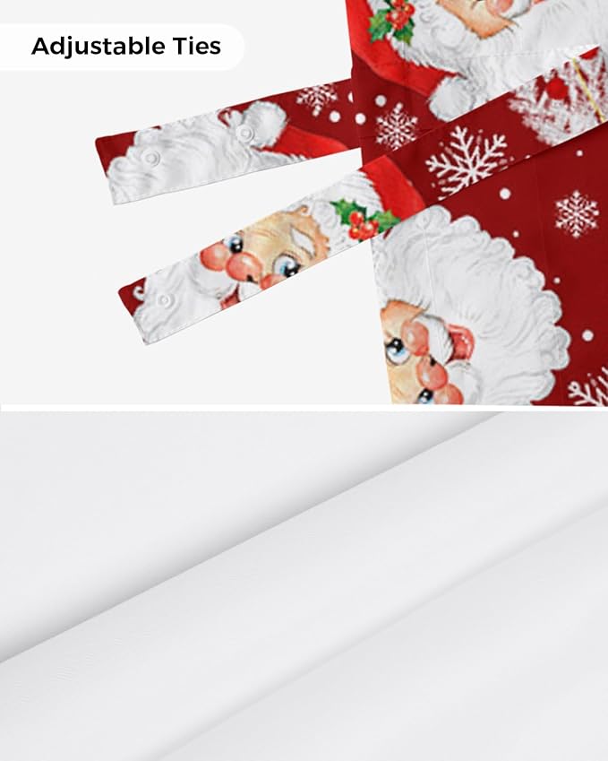 Red Christmas Blackout Tie Up Valance Curtains for Kitchen Windows Santa Claus Merry Christmas Tree Window Toppers Balloon Shades for Living Room/Bathroom/Bedroom,1 Panel, 42" X 12", Winter Snowflake