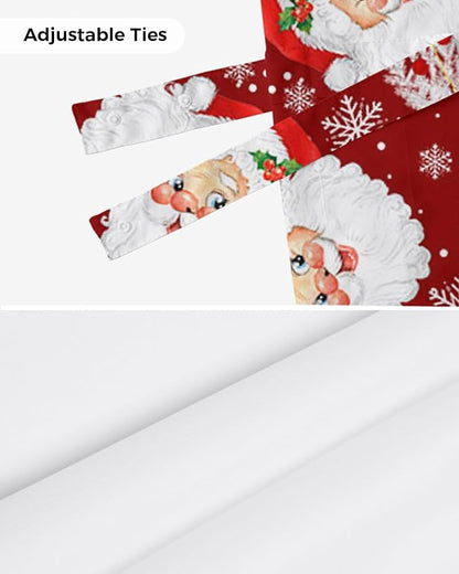 Red Christmas Blackout Tie Up Valance Curtains for Kitchen Windows Santa Claus Merry Christmas Tree Window Toppers Balloon Shades for Living Room/Bathroom/Bedroom,1 Panel, 42" X 12", Winter Snowflake