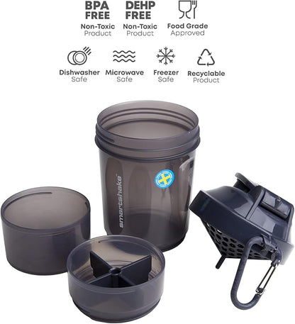 Smartshake Original 2GO, 20 oz Shaker Cup, Space Gray