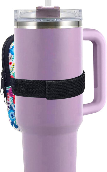 Water Bottle Pouch For Stanley Quencher Adventure 40oz 30oz Tumbler & Stanley IceFlow 20oz, Versatile Tumbler Pouch with Zipper, Gym Accessories For Women, for Keys, Wallet, Earphone, Cards, Compact