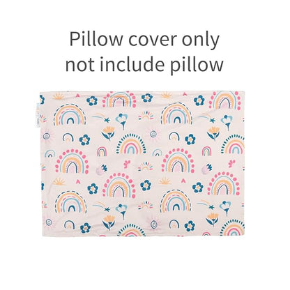 ALVABABY Toddler Pillow Cover Fits 13 x 18,12x 16 Kids Pillow 2 Pack Stretchy Soft Baby Pillow Cover Envelope Kids Pillowcases for Boys Girls Rainbow 2TPE03