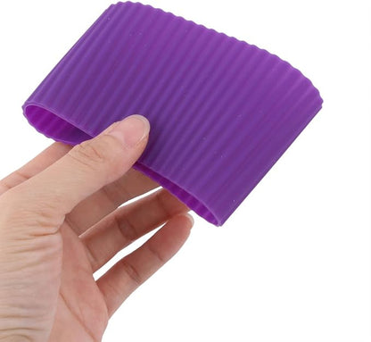 uxcell Silicone Nonslip Glass Bottle Mug Cup Sleeve Protector Cover Purple