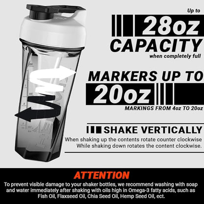 HELIMIX 2.0 Vortex Blender Shaker Bottle Holds upto 28oz | No Blending Ball or Whisk | USA Made | Portable Pre Workout Whey Protein Drink Shaker Cup | Mixes Cocktails Smoothies Shakes | Top Rack Safe