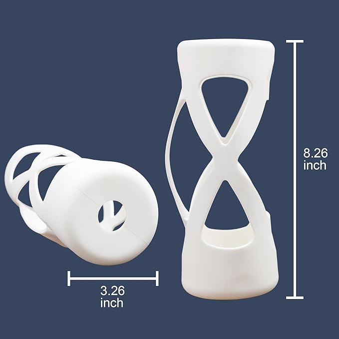 Bigwaves Bottle Sleeve for owala，with Handle,Full Wrap Protection Anti-Sliding Bottom Protective Sleeve,Anti-Scratch,Fall-Arrest,Compatibility with 24oz owala Accessory（White）