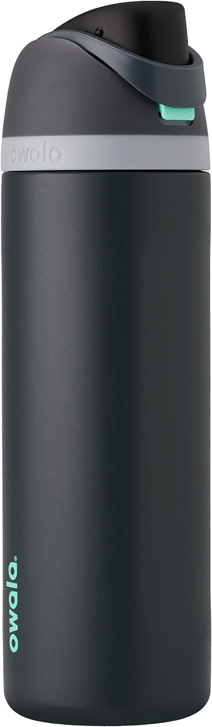 Owala FreeSip Insulated Stainless Steel Water Bottle with Straw for Sports and Travel, BPA-Free, 32oz, Foggy Tide