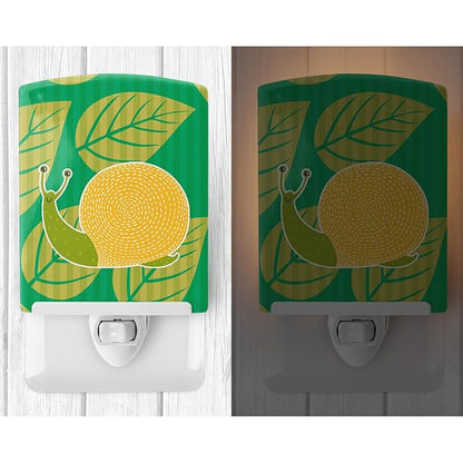 Caroline's Treasures BB6783CNL Snail Ceramic Night Light Compact, UL-Certified, Ideal for Bedroom, Bathroom, Nursery, Hallway, Kitchen, 6x4x3, Multicolor