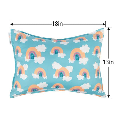 ALVABABY Toddler Pillowcases Fits 13 x 18,12x 16 Kids Pillow, 2 Pack Stretchy Soft Baby Pillow Cover Envelope Kids Pillowcases for Boys Girls Rainbow 2TPE04