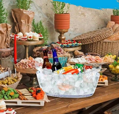 Acrylic Ice Bucket for Parties – Champagne Bucket 5.5 Liter Large Plastic Ice Bucket for Cocktail Bar – Clear Ice Tub for Drinks | 02 PCS Champagne Beverage Ice Bowls