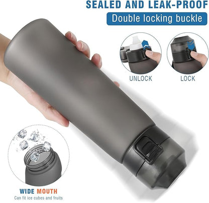 Air Water Bottle 12 Flavor Pods Up 22oz Fruit Fragrance Scented Water Cup BPA Free 0% Sugar For Outdoor Sports,Gifts From Friends (1 bottle Matte Black+12 scent pods)