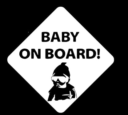 Baby On Board Sticker Viynl Decal Sticker for Windows, Car Sticker | Cars Trucks Vans, Bumper Sticker, Size: 5inch (White)